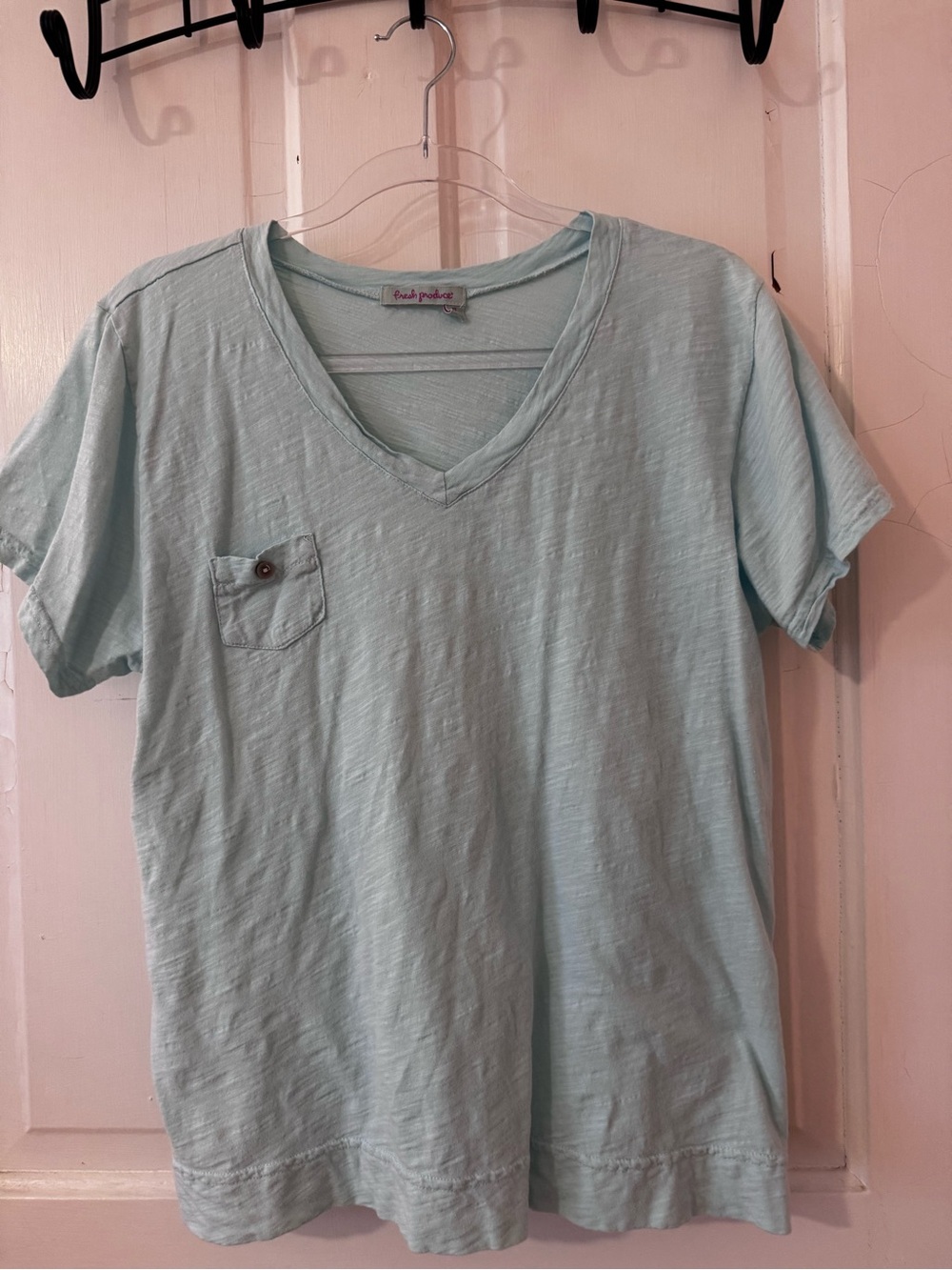 fresh produce Mint Green V-Neck Tee